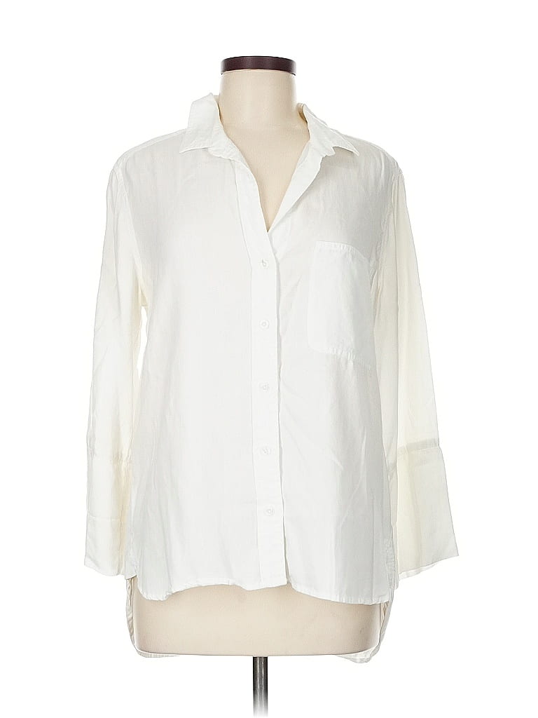 Cloth & Stone 100% Tencel Ivory 3/4 Sleeve Button-Down Shirt Size M - photo 1