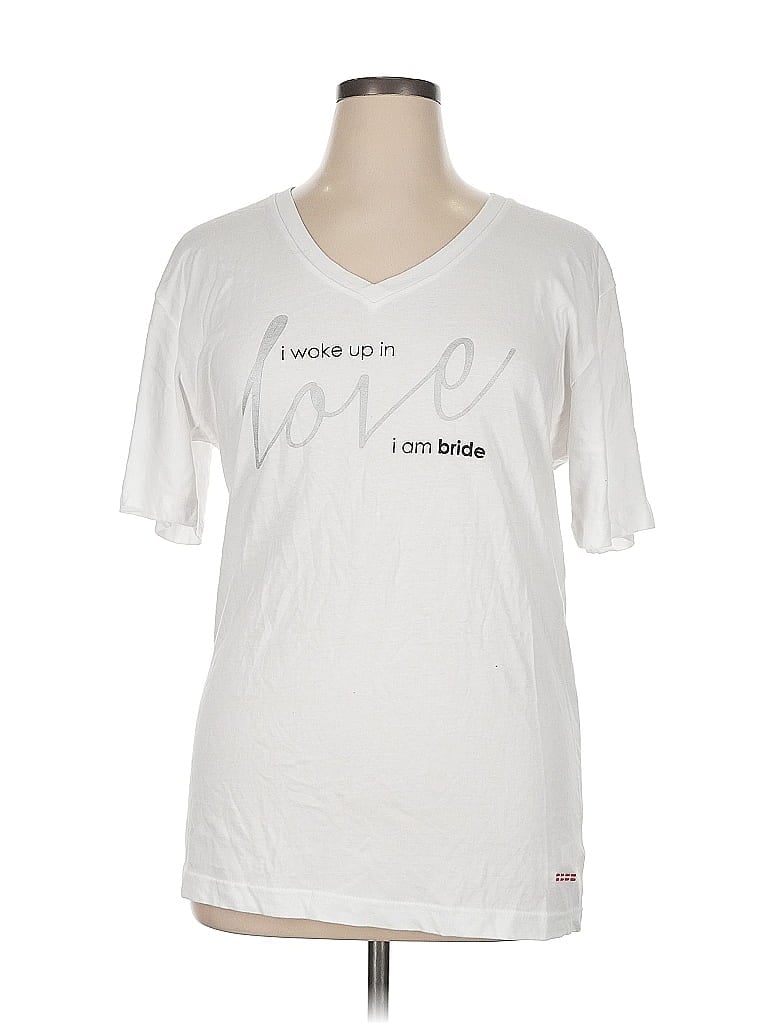 Pre-owned Peace Love World Short Sleeve T-shirt In White