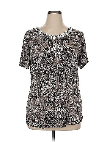 INC International Concepts Short Sleeve Blouse (view 1)