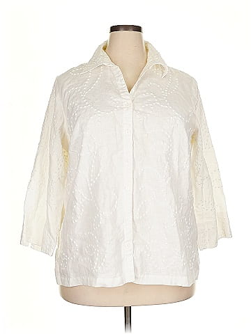 Jones New York Signature 3/4 Sleeve Button-Down Shirt (view 1)