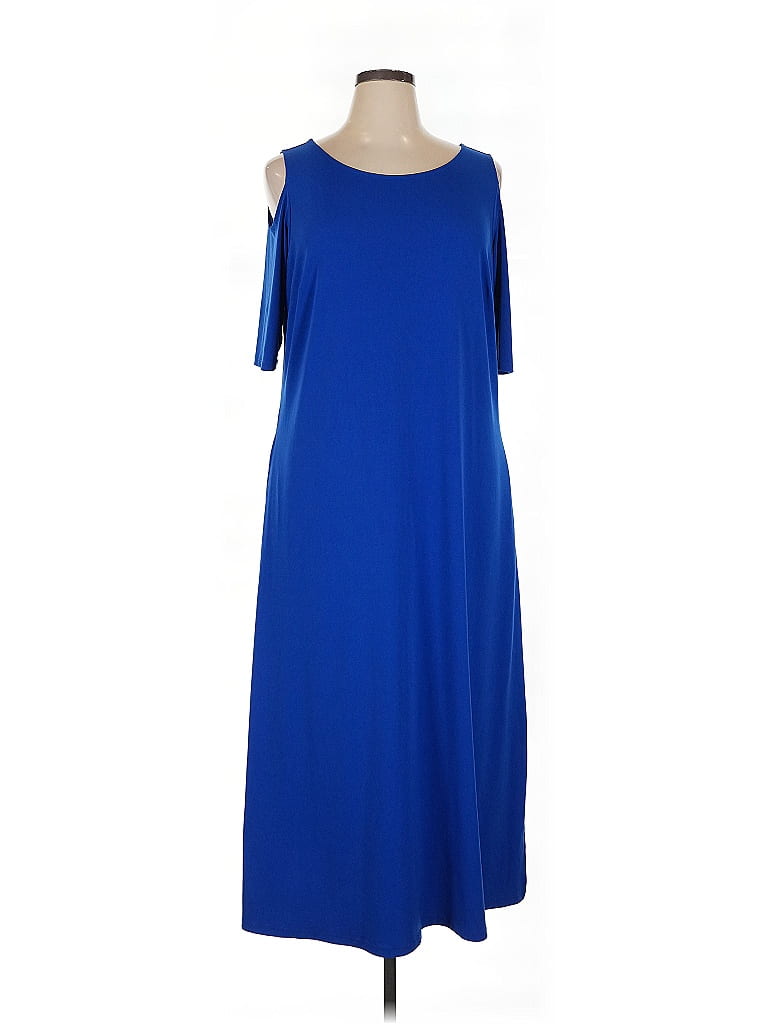 Pre-owned Woman Within Casual Dress In Blue