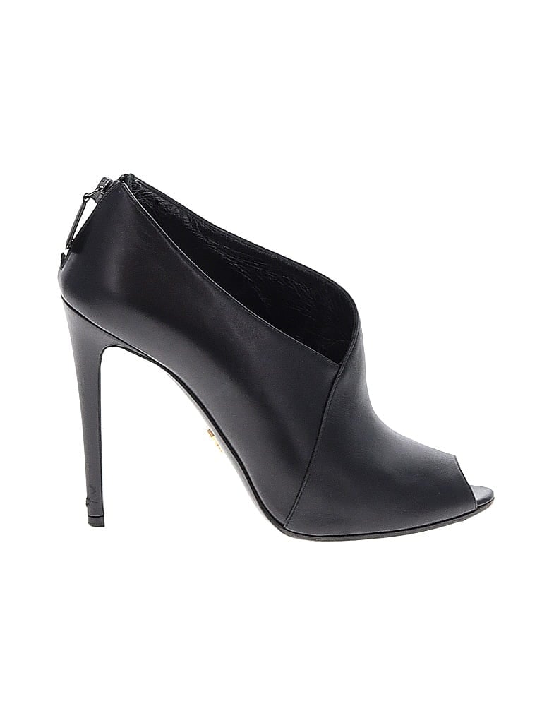 Prada 100% Leather Black Heels Size EU 38 - photo 1