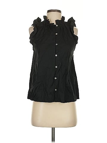 Express Outlet Sleeveless Button-Down Shirt (view 1)