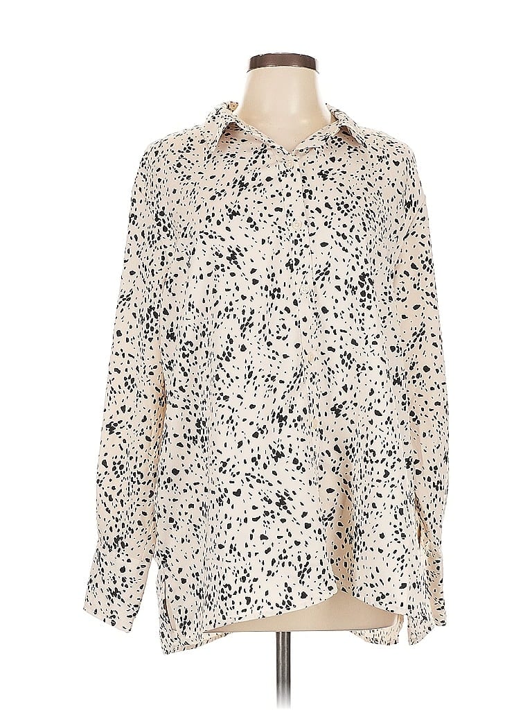 Pre-owned A New Day Long Sleeve Blouse In White