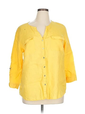JM Collection 3/4 Sleeve Button-Down Shirt (view 1)