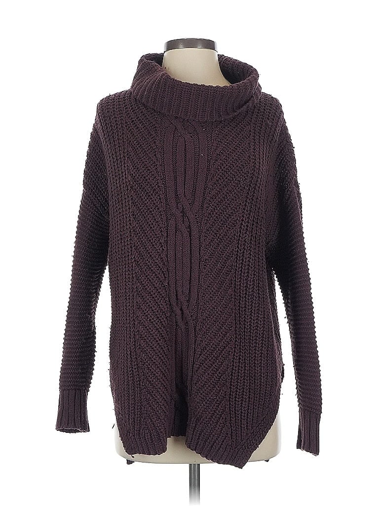 Pre-owned Lands' End Turtleneck Sweater In Burgundy