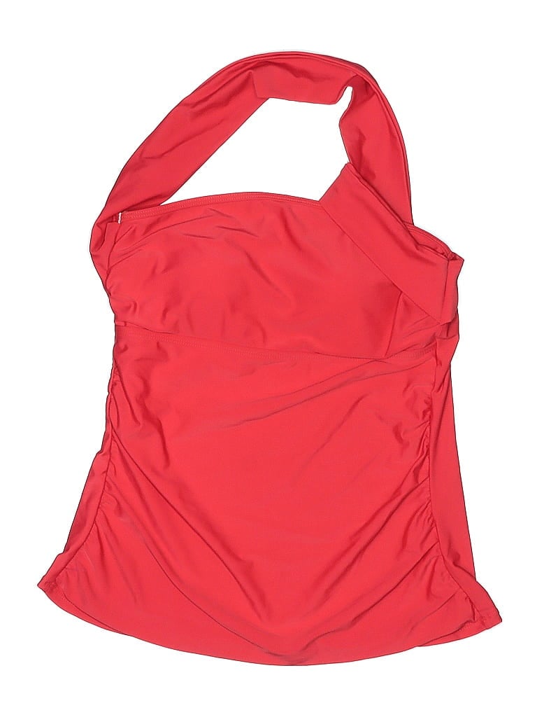 Pre-owned Unbranded Swimsuit Top Red Solid Pattern Swimwear