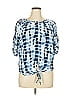 Karen Kane 100% Lurex Blue Short Sleeve Blouse Size XL - photo 1