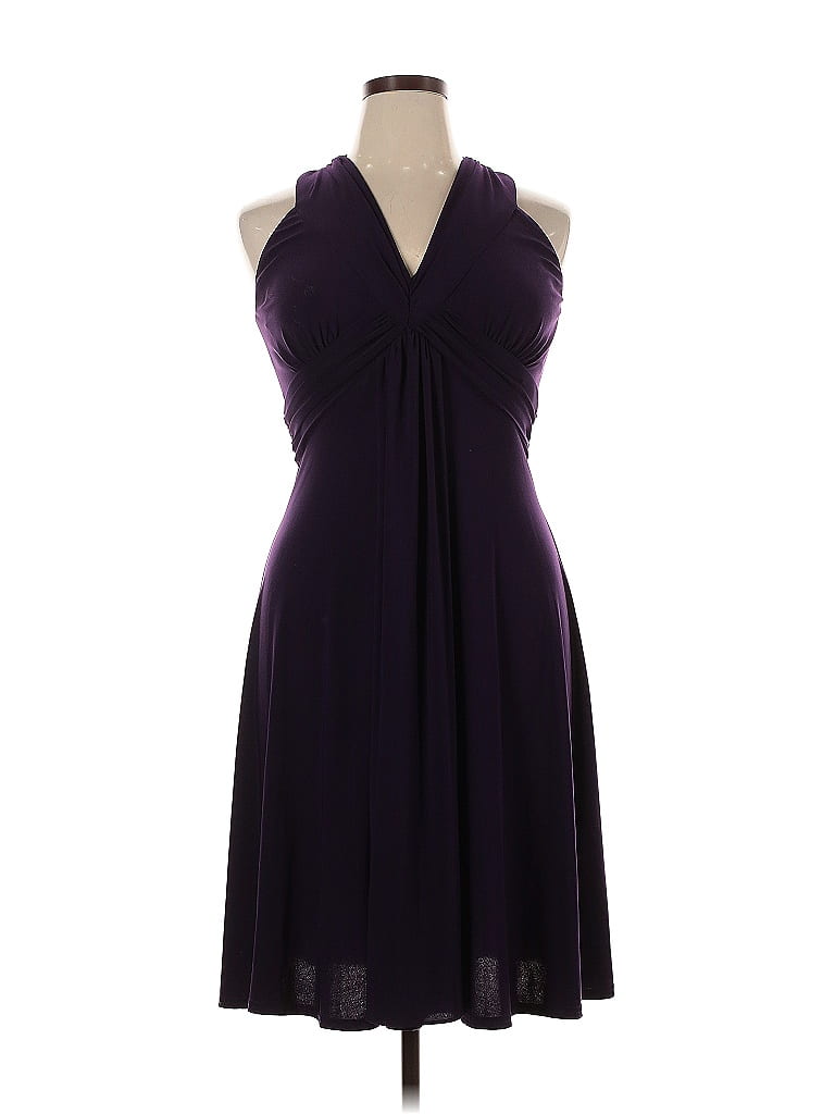 Jessica Howard Women's 3/4 Sleeve Knee Length Dress Purple Size Petite Small