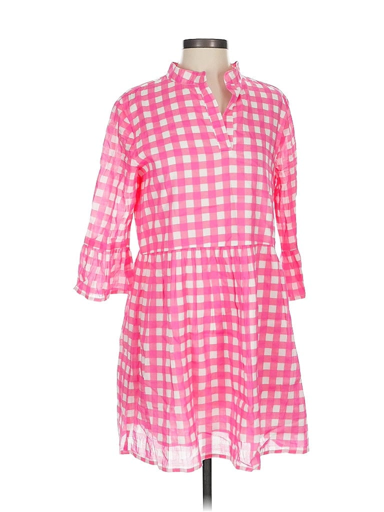 Jude Connally 100% Cotton Checkered-gingham Pink Casual Dress Size XS - photo 1