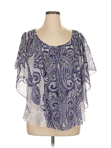 JM Collection Short Sleeve Blouse (view 1)