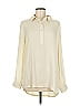 Left Coast by Dolan 100% Polyester Ivory Long Sleeve Blouse Size M - photo 1