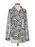 Princess Polly 100% Polyester Animal Print Silver Black Long Sleeve Blouse Size 4 - photo 1