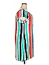 Lane Bryant Outlet 100% Rayon Stripes Teal Casual Dress Size 18 - 20 Plus - photo 3