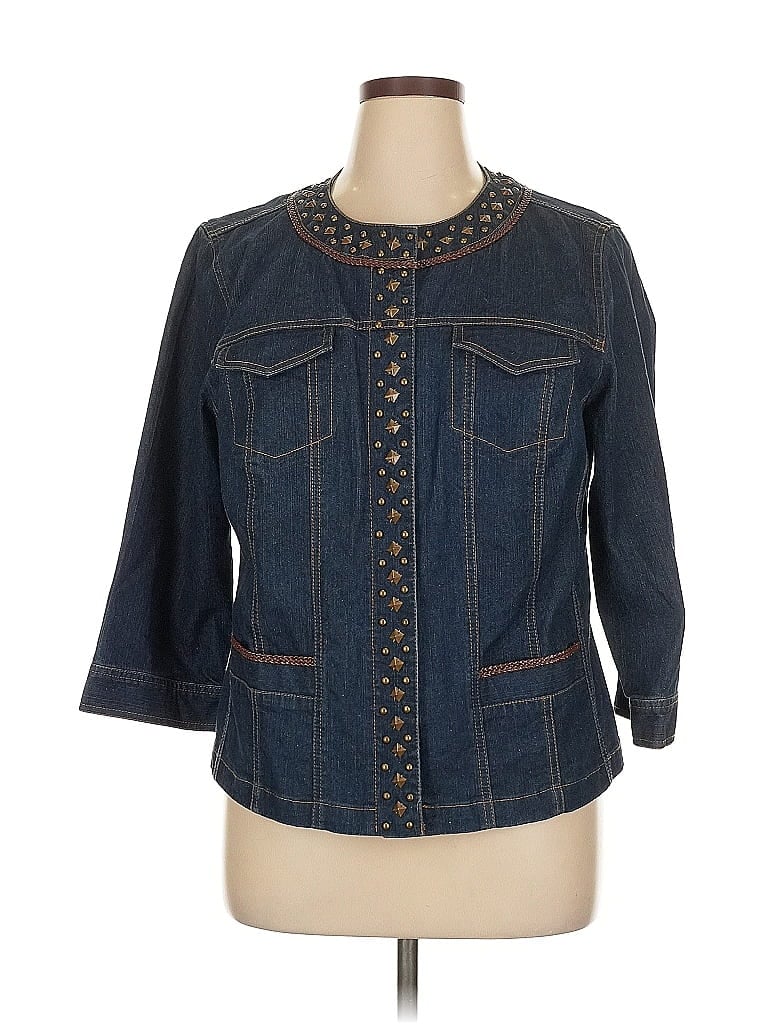Ruby Rd. Blue Denim Jacket Size 16 - photo 1