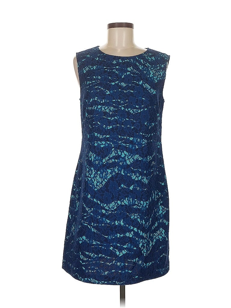 Cynthia Steffe 100% Polyester Graphic Blue Cocktail Dress Size 8 - photo 1