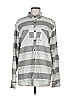Rip Curl Stripes Gray Long Sleeve Button-Down Shirt Size M - photo 1