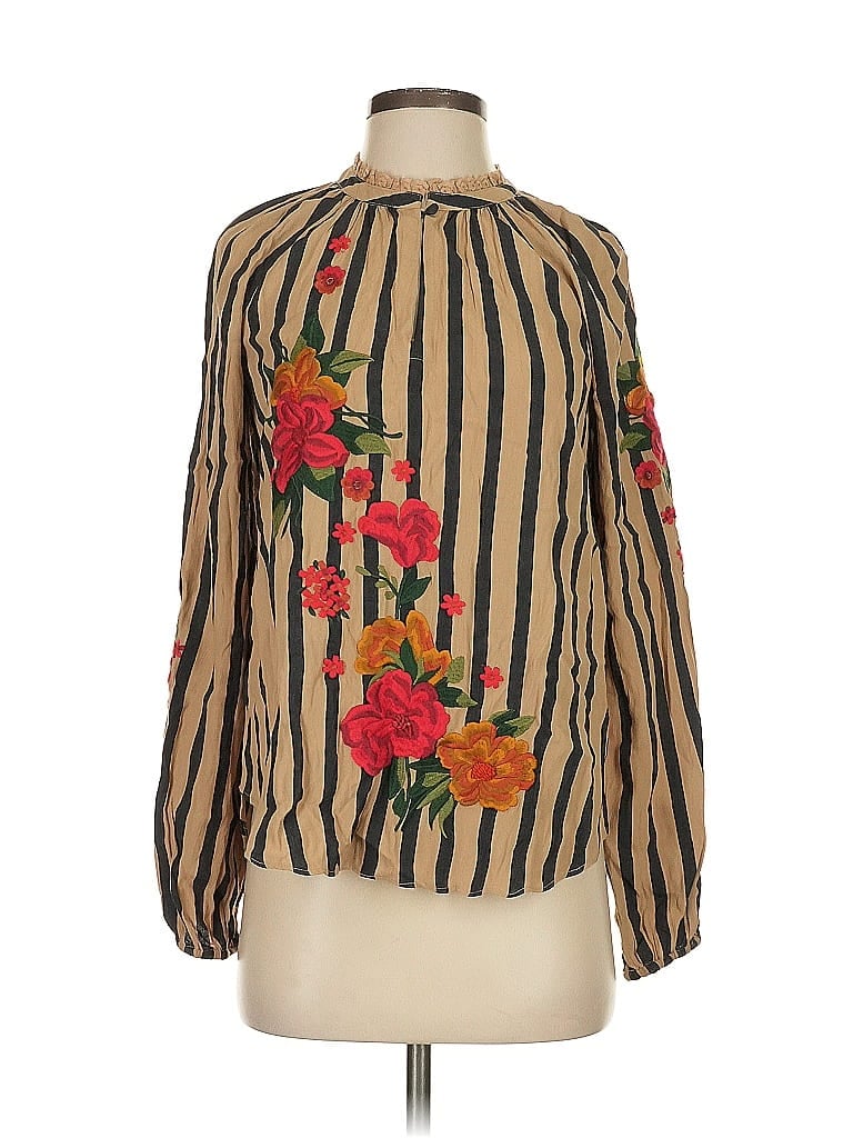 Akemi + Kin 100% Rayon Gold Tan Long Sleeve Blouse Size XS - photo 1