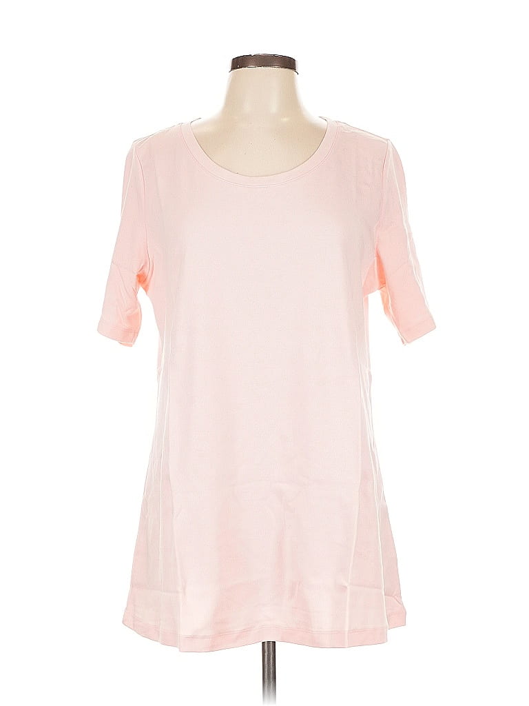 Isaac Mizrahi LIVE! 100% Cotton Pink Short Sleeve Top Size L - photo 1
