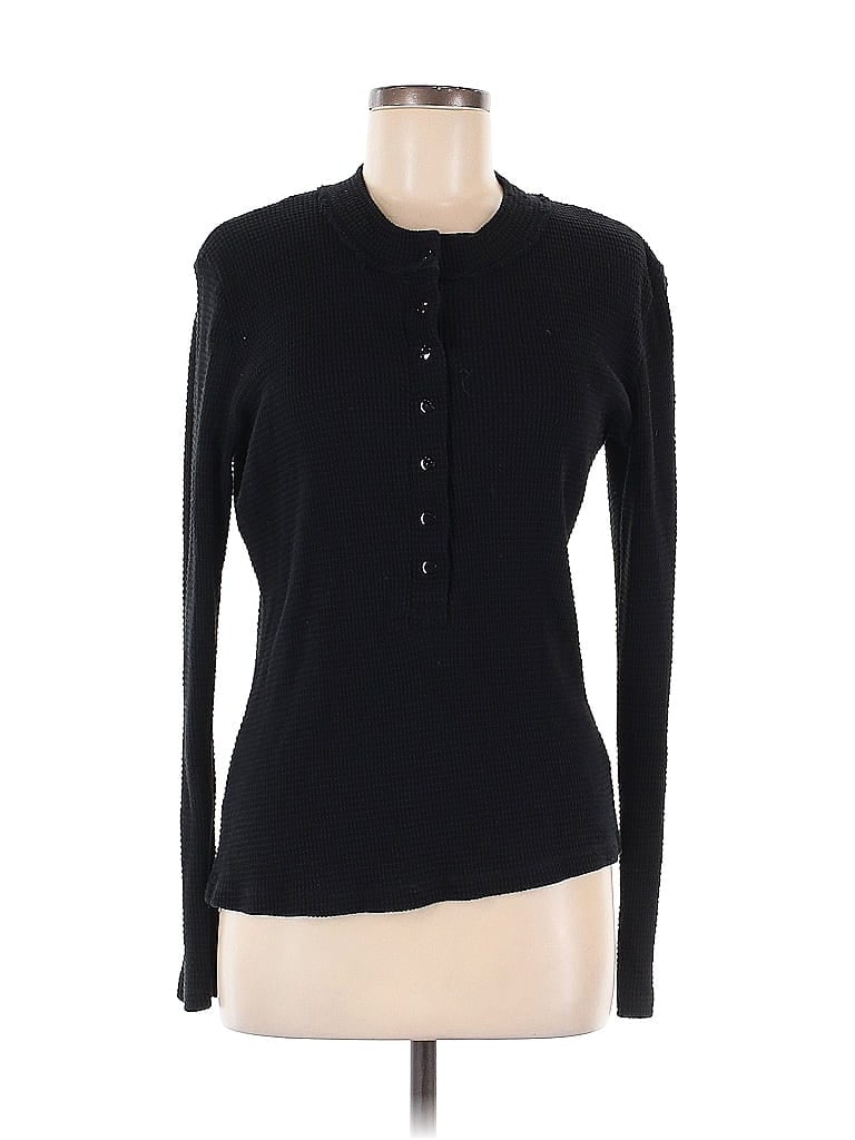 Click to view more detailed imagery on our partner's website Pre-owned Askk Ny Long Sleeve Henley Shirt In Black