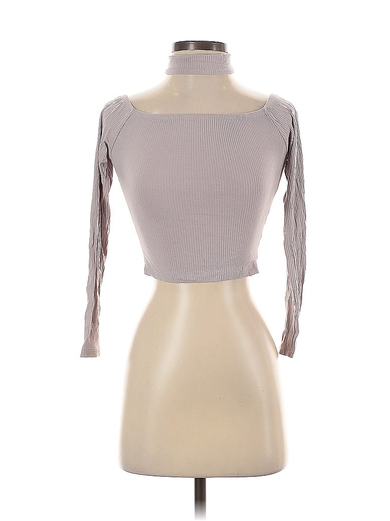 Pre-owned Seek The Label Long Sleeve Top Gray Turtleneck Tops