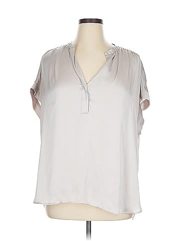 R | Label Short Sleeve Blouse (view 1)