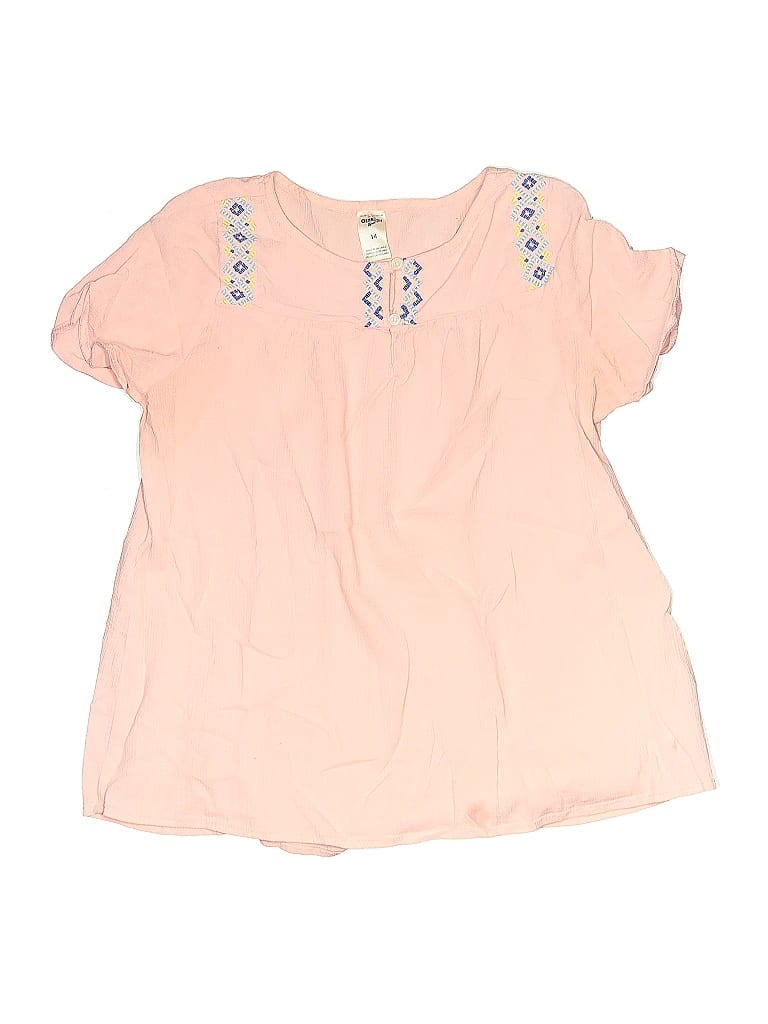 Click to view more detailed imagery on our partner's website Pre-owned Oshkosh B'gosh Kids' Short Sleeve Henley Shirt In Pink