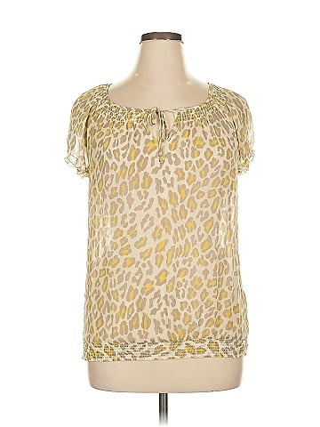 INC International Concepts Short Sleeve Silk Top (view 1)