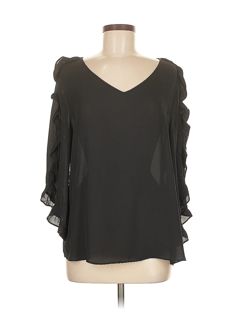 Click to view more detailed imagery on our partner's website Pre-owned New York And Company 3/4 Sleeve Blouse In Black