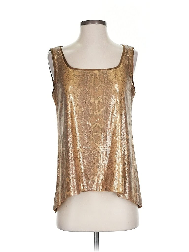 Worth 100% Polyester Gold Sleeveless Blouse Size 4 - photo 1
