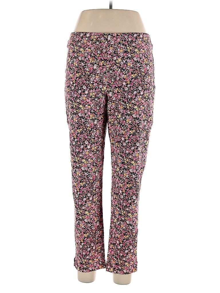 Counterparts Floral Purple Casual Pants Size L - photo 1