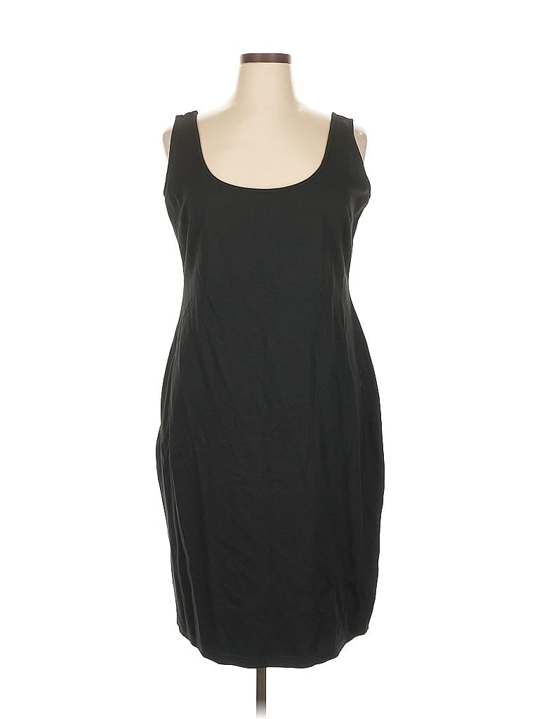 City Chic Solid Black Casual Dress Size 16 - photo 1