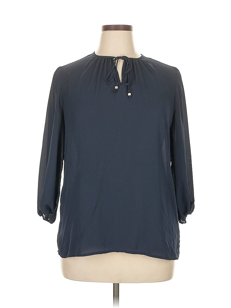 Violet & Claire 100% Polyester Blue 3/4 Sleeve Blouse Size XL - photo 1