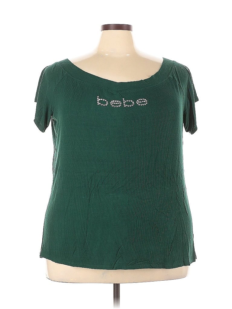Bebe Green Short Sleeve Top Size 3X - photo 1