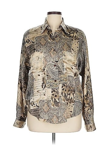 Linda Allard Ellen Tracy Long Sleeve Silk Top (view 1)