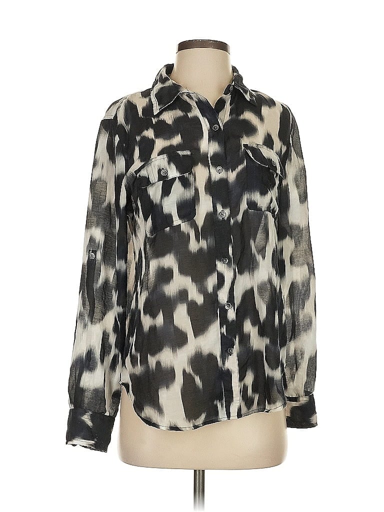 Pre-owned Calvin Klein Long Sleeve Blouse In Black