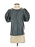 Tanya Taylor Gray Short Sleeve Blouse Size 4 - photo 1