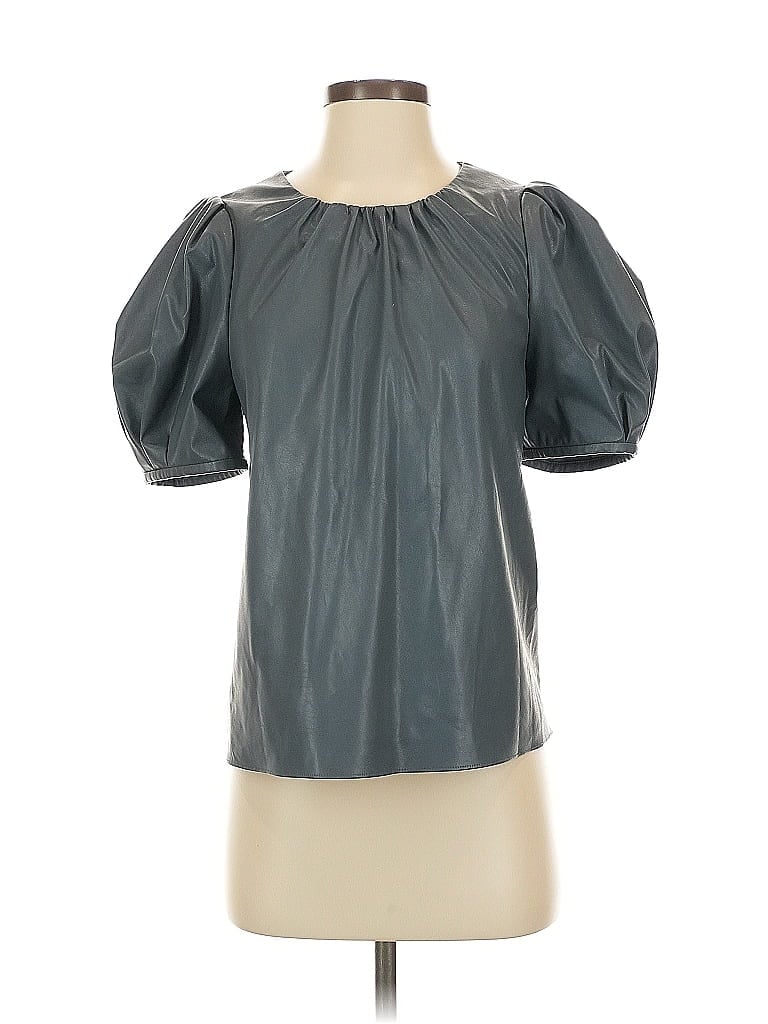 Tanya Taylor Gray Short Sleeve Blouse Size 4 - photo 1