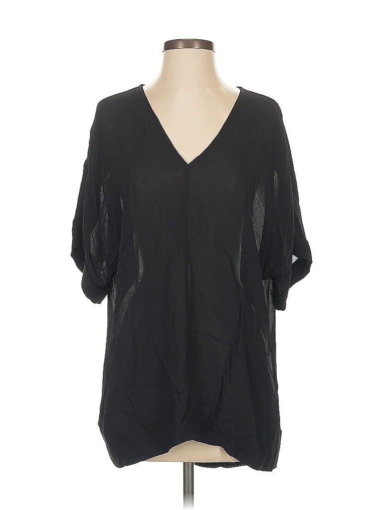 Pre-owned Bcbgmaxazria 3/4 Sleeve Blouse In Black
