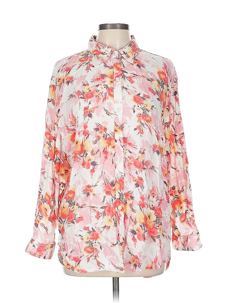 Pre-owned Gloria Vanderbilt Long Sleeve Blouse In Pink