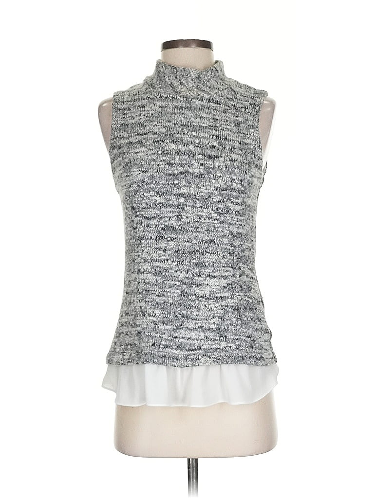Click to view more detailed imagery on our partner's website Pre-owned Drew Sleeveless Top Gray Turtleneck Tops