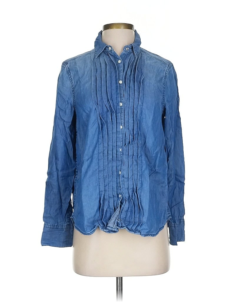 Pre-owned Sundance Long Sleeve Button Down Shirt In Blue