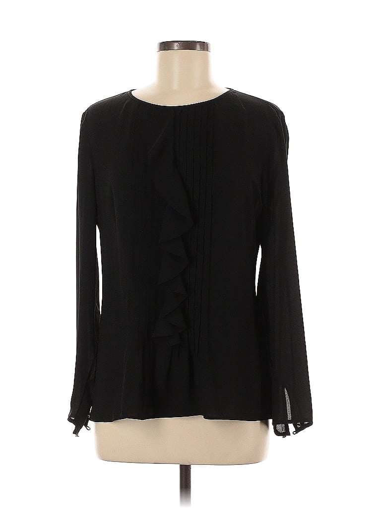 Pre-owned Banana Republic Long Sleeve Blouse In Black