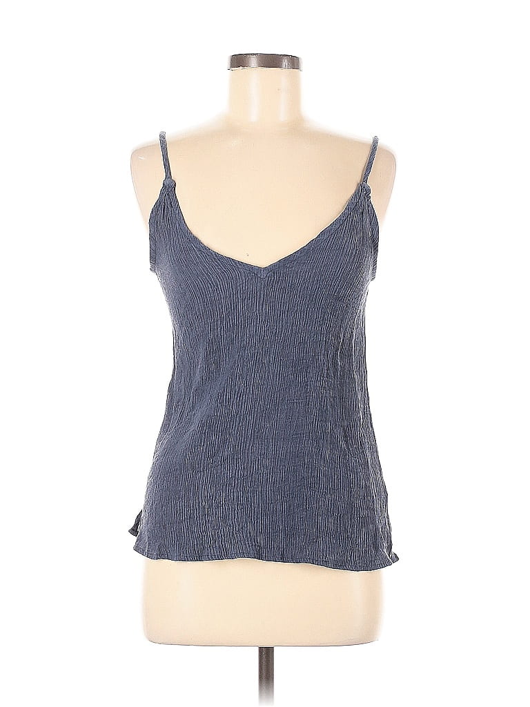 Pre-owned Olivaceous Tank Top Blue Halter Neckline Tops