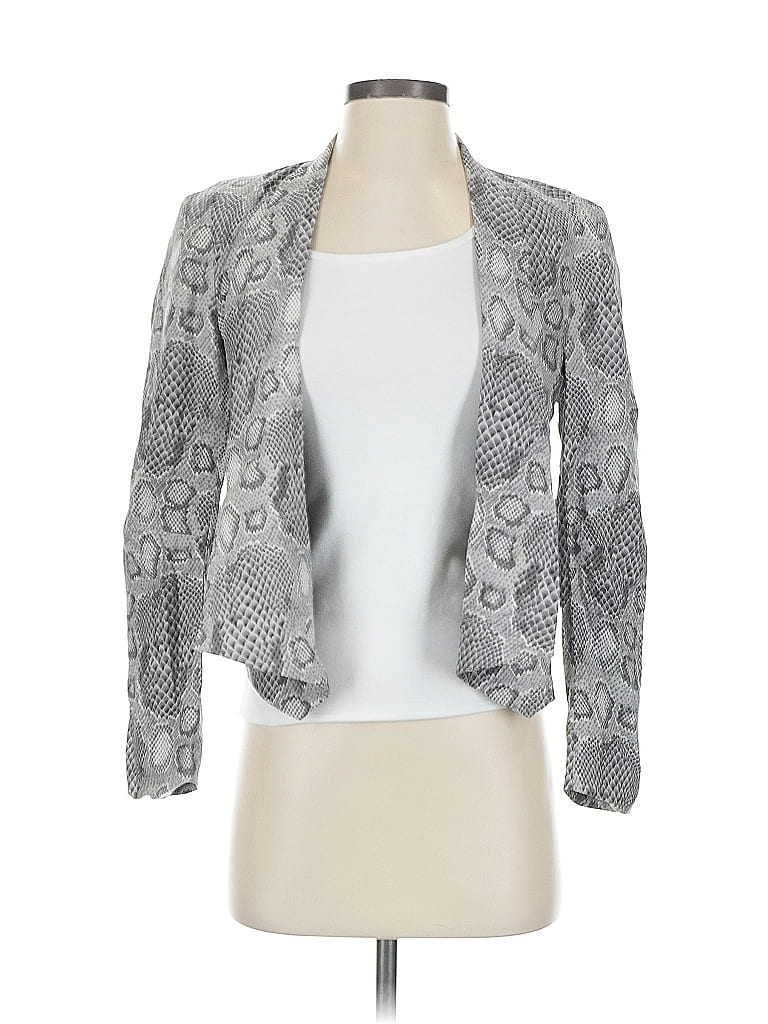 Pre-owned Drew Silk Blazer Jacket In Gray