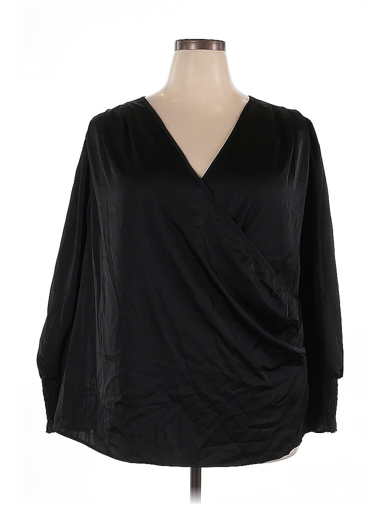 Pre-owned Shein Curve 3/4 Sleeve Blouse In Black