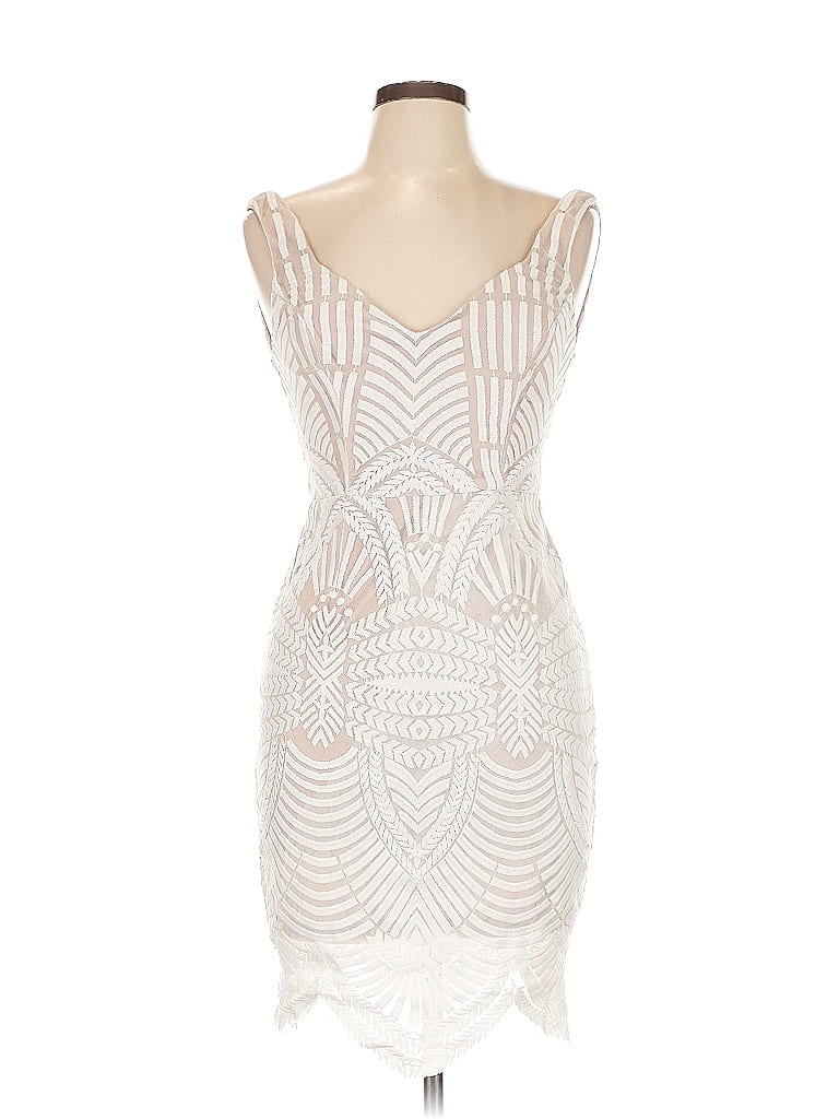 Hello Molly 100% Polyester Ivory Cocktail Dress Size L - photo 1