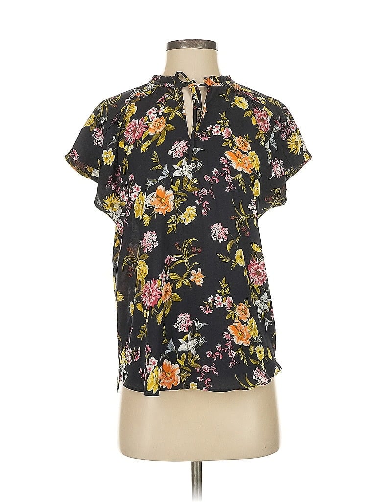 Pre-owned Ann Taylor Loft Short Sleeve Polo Shirt In Black