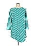 Ruby Rd. Stripes Teal Blue 3/4 Sleeve T-Shirt Size M - photo 2