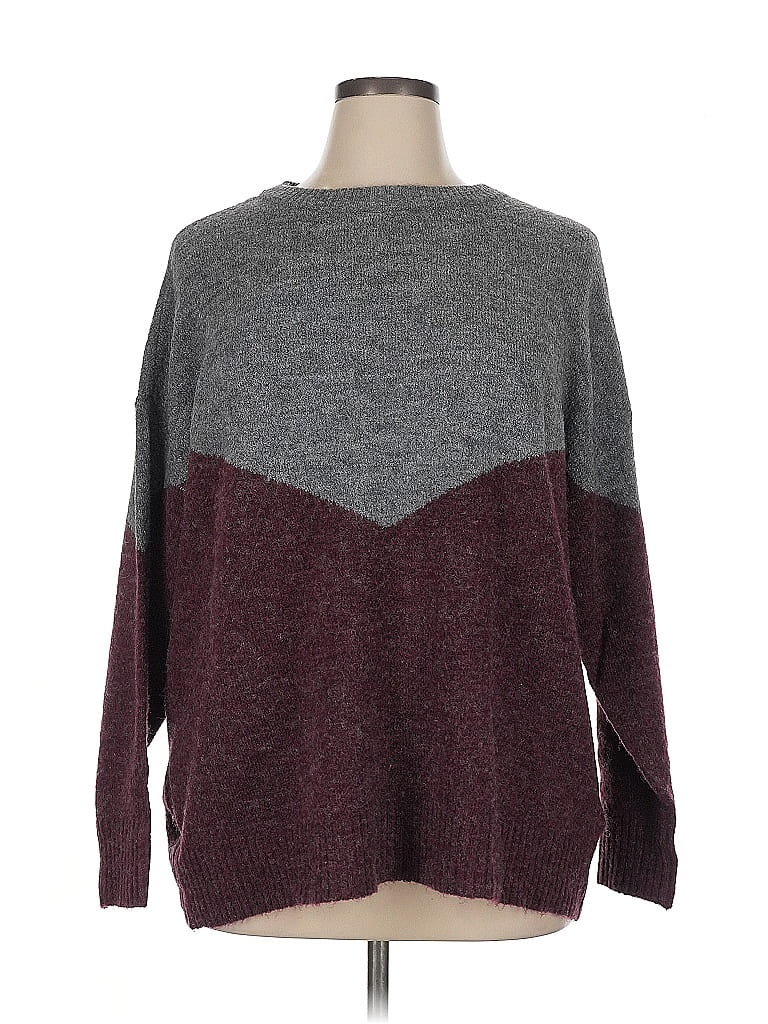 Vero Moda Color Block Burgundy Pullover Sweater Size XL - photo 1